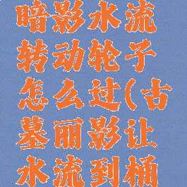古墓丽影暗影水流转动轮子怎么过(古墓丽影让水流到桶里)