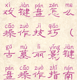 古墓丽影游戏键盘怎么操作技巧(古墓丽影键盘操作指南)