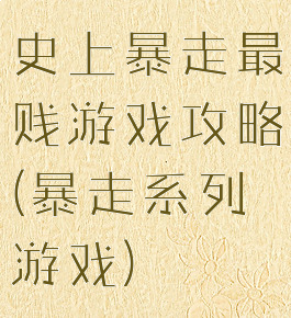 史上暴走最贱游戏攻略(暴走系列游戏)