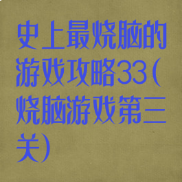 史上最烧脑的游戏攻略33(烧脑游戏第三关)