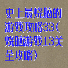史上最烧脑的游戏攻略33(烧脑游戏13关全攻略)