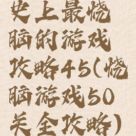 史上最烧脑的游戏攻略45(烧脑游戏50关全攻略)
