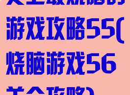 史上最烧脑的游戏攻略55(烧脑游戏56关全攻略)