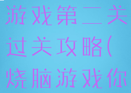 史上最烧脑游戏第二关过关攻略(烧脑游戏你能过几关)