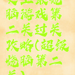 史上最烧脑游戏第二关过关攻略(超级烧脑第二关)