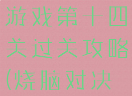 史上最烧脑游戏第十四关过关攻略(烧脑对决第十四关)