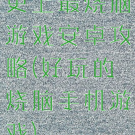 史上最烧脑游戏安卓攻略(好玩的烧脑手机游戏)