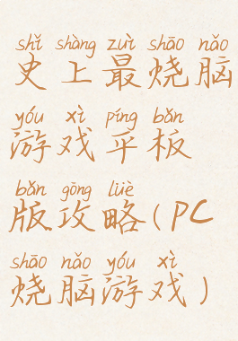 史上最烧脑游戏平板版攻略(pc烧脑游戏)
