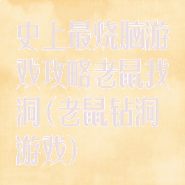 史上最烧脑游戏攻略老鼠找洞(老鼠钻洞游戏)
