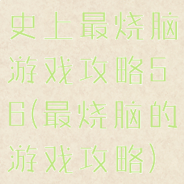 史上最烧脑游戏攻略56(最烧脑的游戏攻略)