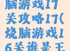 史上最烧脑游戏17关攻略17(烧脑游戏16关谁是王子)