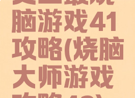 史上最烧脑游戏41攻略(烧脑大师游戏攻略42)
