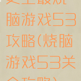史上最烧脑游戏53攻略(烧脑游戏53关全攻略)