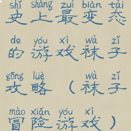 史上最变态的游戏袜子攻略(袜子冒险游戏)