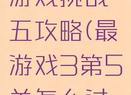 史上最囧游戏挑战五攻略(最囧游戏3第5关怎么过关)