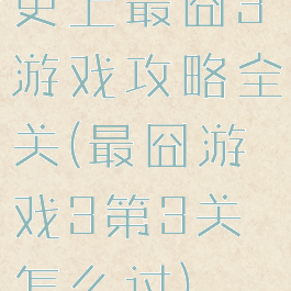 史上最囧3游戏攻略全关(最囧游戏3第3关怎么过)