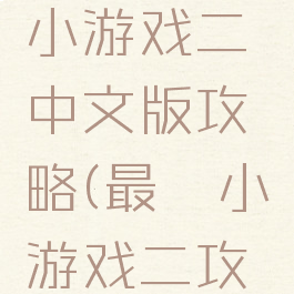 史上最贱小游戏二中文版攻略(最囧小游戏二攻略)