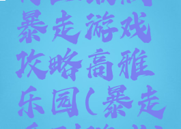 史上最贱暴走游戏攻略高雅乐园(暴走系列游戏)