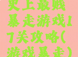 史上最贱暴走游戏17关攻略(游戏暴走)