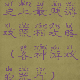 史上最贱游戏照相攻略(各种游戏的照片)