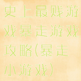 史上最贱游戏暴走游戏攻略(暴走小游戏)