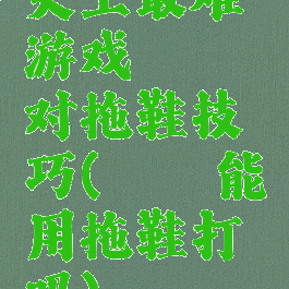 史上最难游戏蟑螂对拖鞋技巧(蟑螂能用拖鞋打吗)