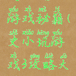 史小坑一游戏秘籍(史小坑游戏3攻略大全)