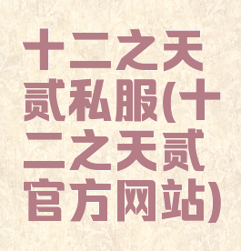 十二之天贰私服(十二之天贰官方网站)