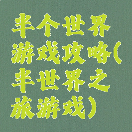 半个世界游戏攻略(半世界之旅游戏)