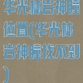 华光林岩神瞳位置(华光林岩神瞳找不到)