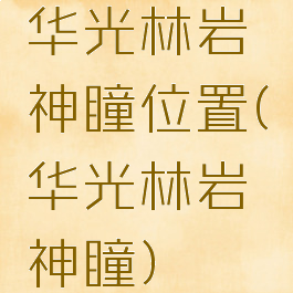 华光林岩神瞳位置(华光林岩神瞳)