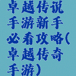 卓越传说手游新手必看攻略(卓越传奇手游)