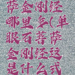 单眼石菩萨金刚经哪里多(单眼石菩萨金刚经这是什么式神)