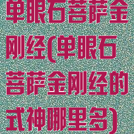 单眼石菩萨金刚经(单眼石菩萨金刚经的式神哪里多)