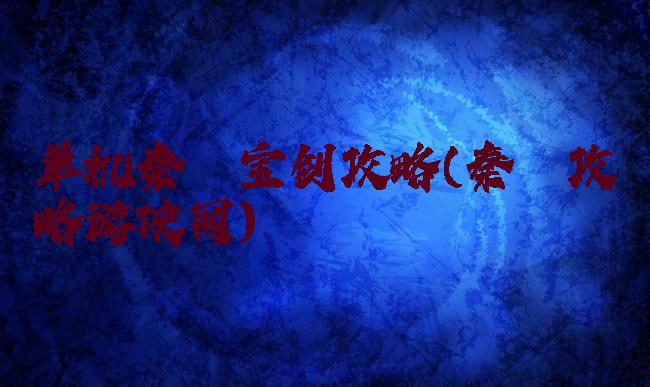 单机秦殇宝剑攻略(秦殇攻略游侠网)