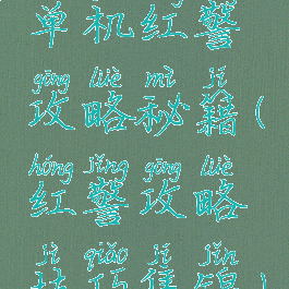 单机红警攻略秘籍(红警攻略技巧集锦)