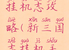 单机三国挂机志攻略(新三国志挂机手游)
