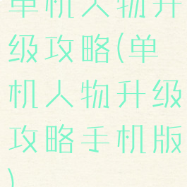 单机人物升级攻略(单机人物升级攻略手机版)