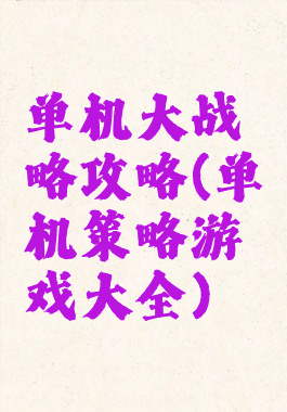 单机大战略攻略(单机策略游戏大全)