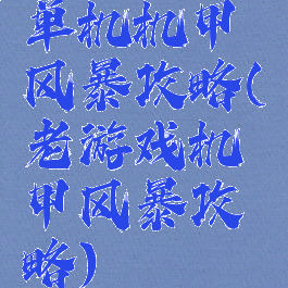 单机机甲风暴攻略(老游戏机甲风暴攻略)