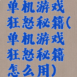 单机游戏狂怒秘籍(单机游戏狂怒秘籍怎么用)