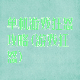 单机游戏狂怒攻略(游戏狂怒)