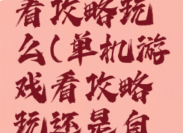 单机游戏看攻略玩么(单机游戏看攻略玩还是自己玩)