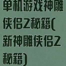 单机游戏神雕侠侣2秘籍(新神雕侠侣2秘籍)
