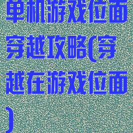 单机游戏位面穿越攻略(穿越在游戏位面)