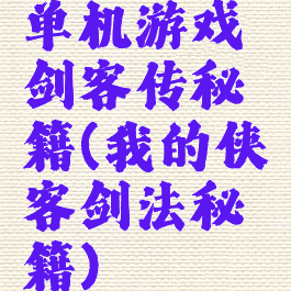 单机游戏剑客传秘籍(我的侠客剑法秘籍)
