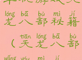 单机游戏天龙八部秘籍(天龙八部网游秘籍)
