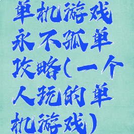 单机游戏永不孤单攻略(一个人玩的单机游戏)