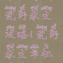 单机游戏荒野求生攻略(荒野求生单机游戏)