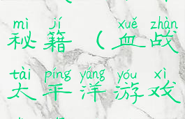 单机游戏血战太平洋秘籍(血战太平洋游戏第一关怎么过)